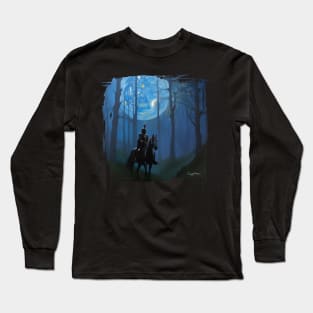 Mysterious Black Knight in the Moonlit Long Sleeve T-Shirt